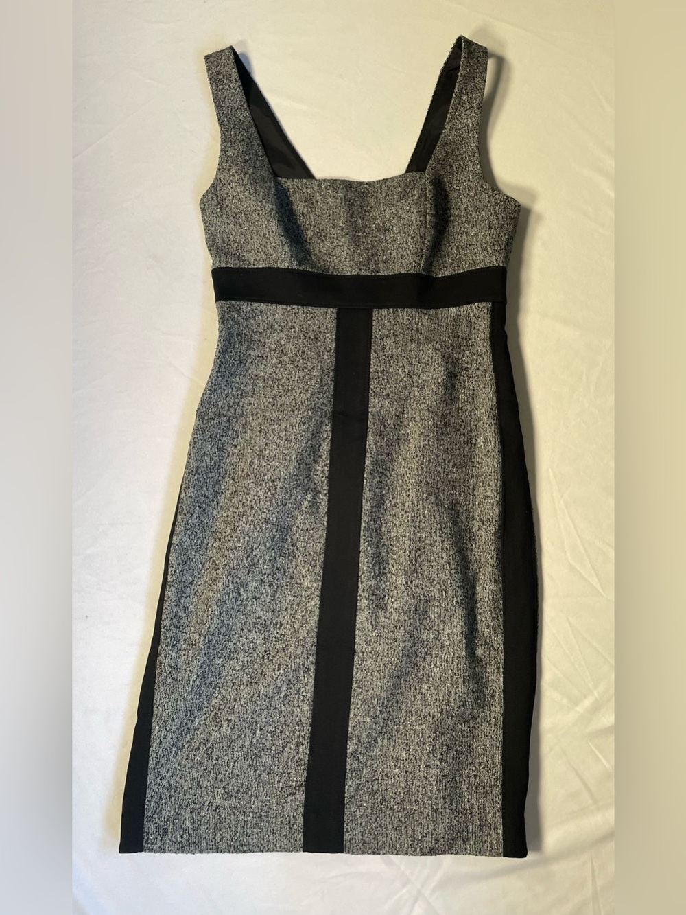 Y2K Vintage Bebe Bodycon Dress Grey Size 4 Minimalist Corporate Chic